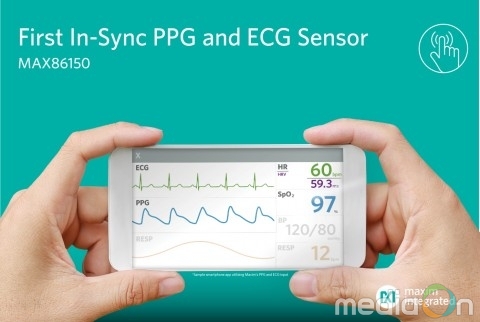 맥심, 업계 최초 모바일 디바이스용 PPG 및 ECG 통합 바이오 센서 모듈 출시